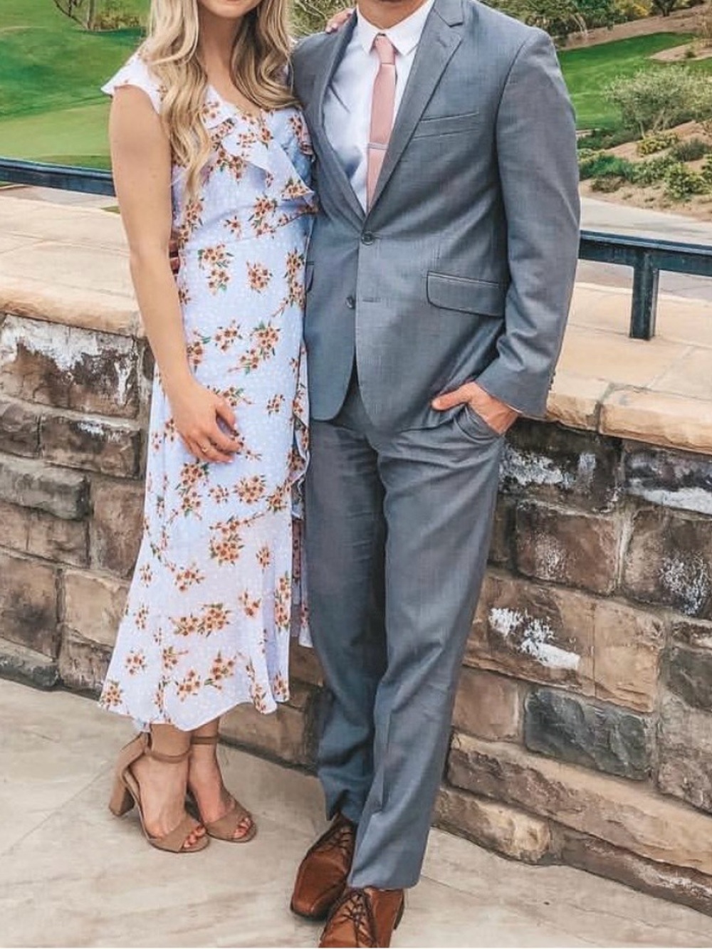 Lulus Light Blue Floral Ruffle Midi Dress